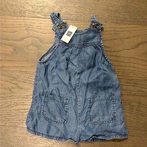 Baby gap blue sift denim shorts romper 2T NWT retail $69